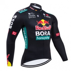 Cykeltrøje Langærmet 2024 BORA-Hansgrohe Bull Sort Rød